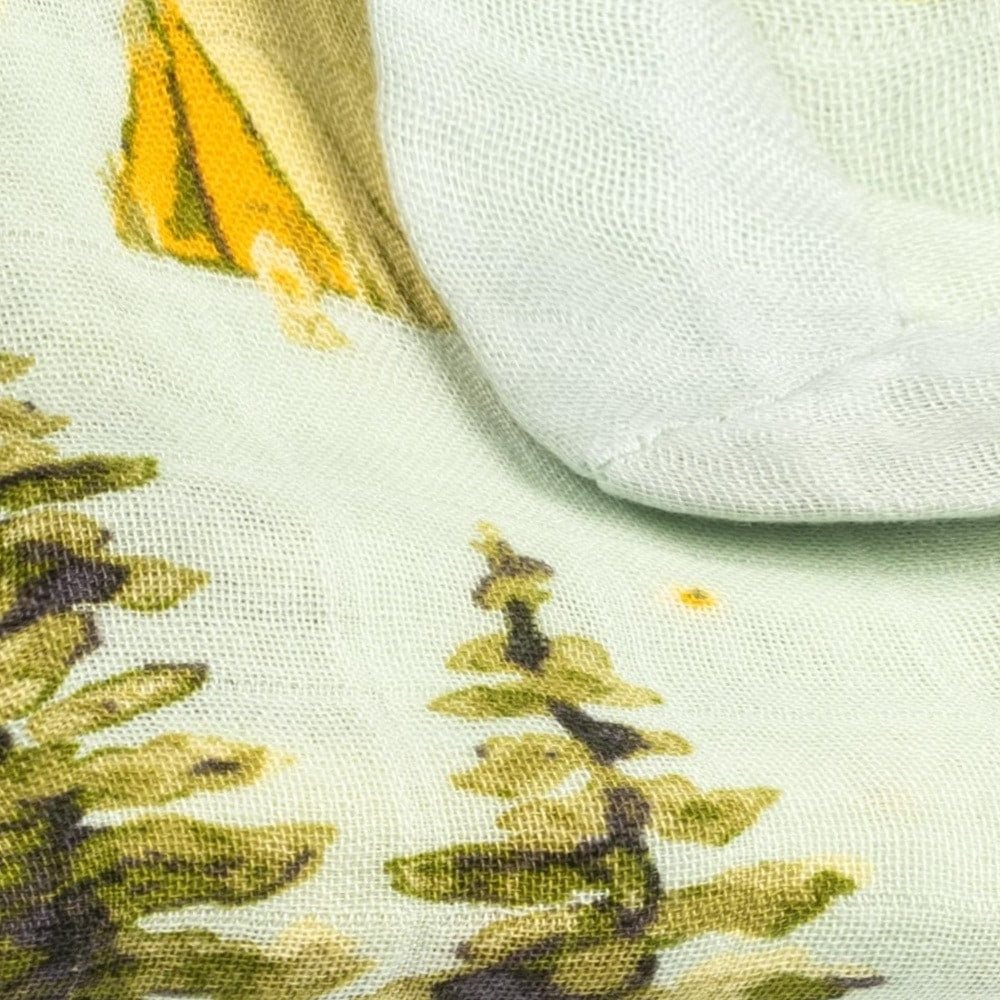 Camping Mini Lovey Two-Layer Muslin Security Blanket