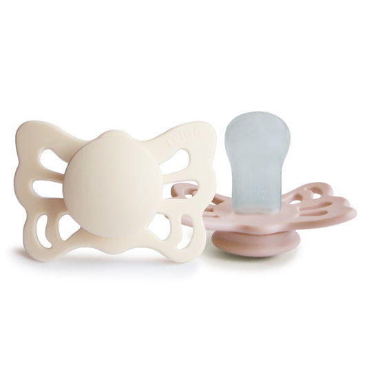 FRIGG Butterfly Anatomical Silicone Pacifier 2-Pack (0-6 Months) - Babies in Bloom