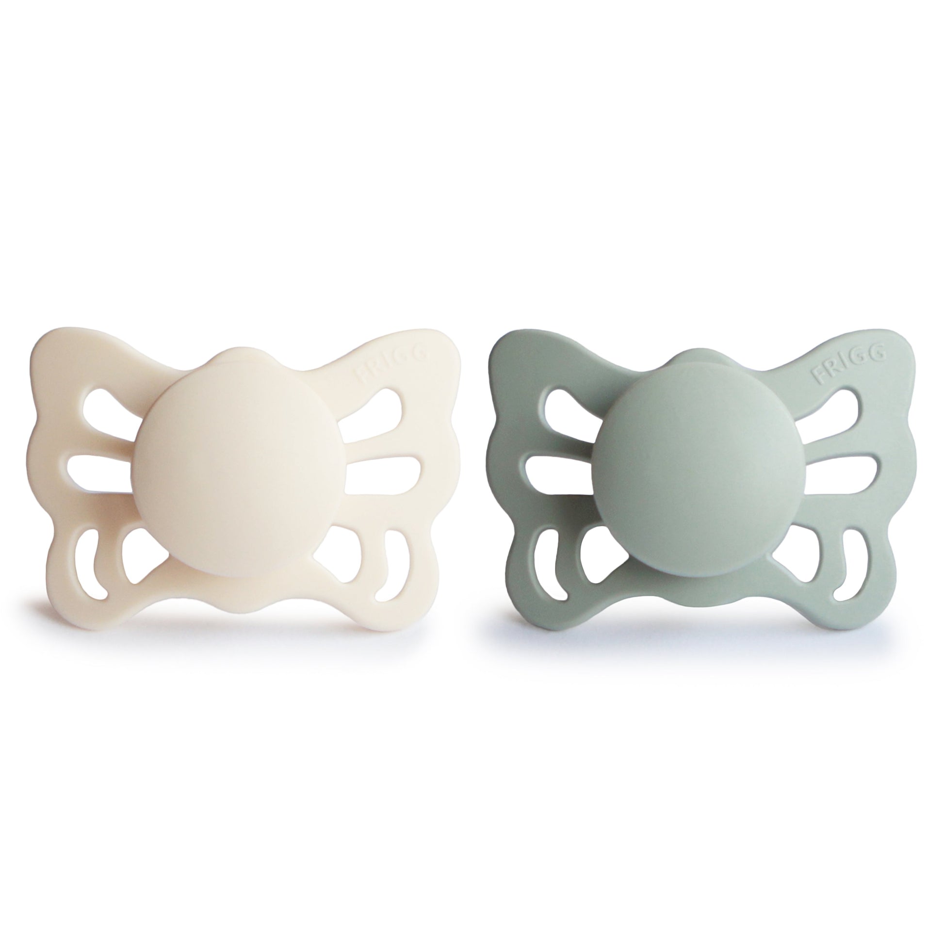 FRIGG Butterfly Anatomical Silicone Pacifier 2-Pack (0-6 Months) - Babies in Bloom