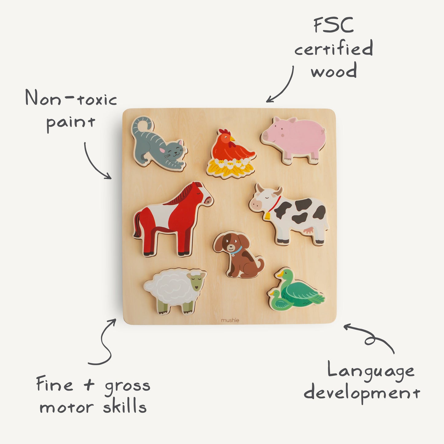 Wooden Farm Puzzle - Babies in Bloom