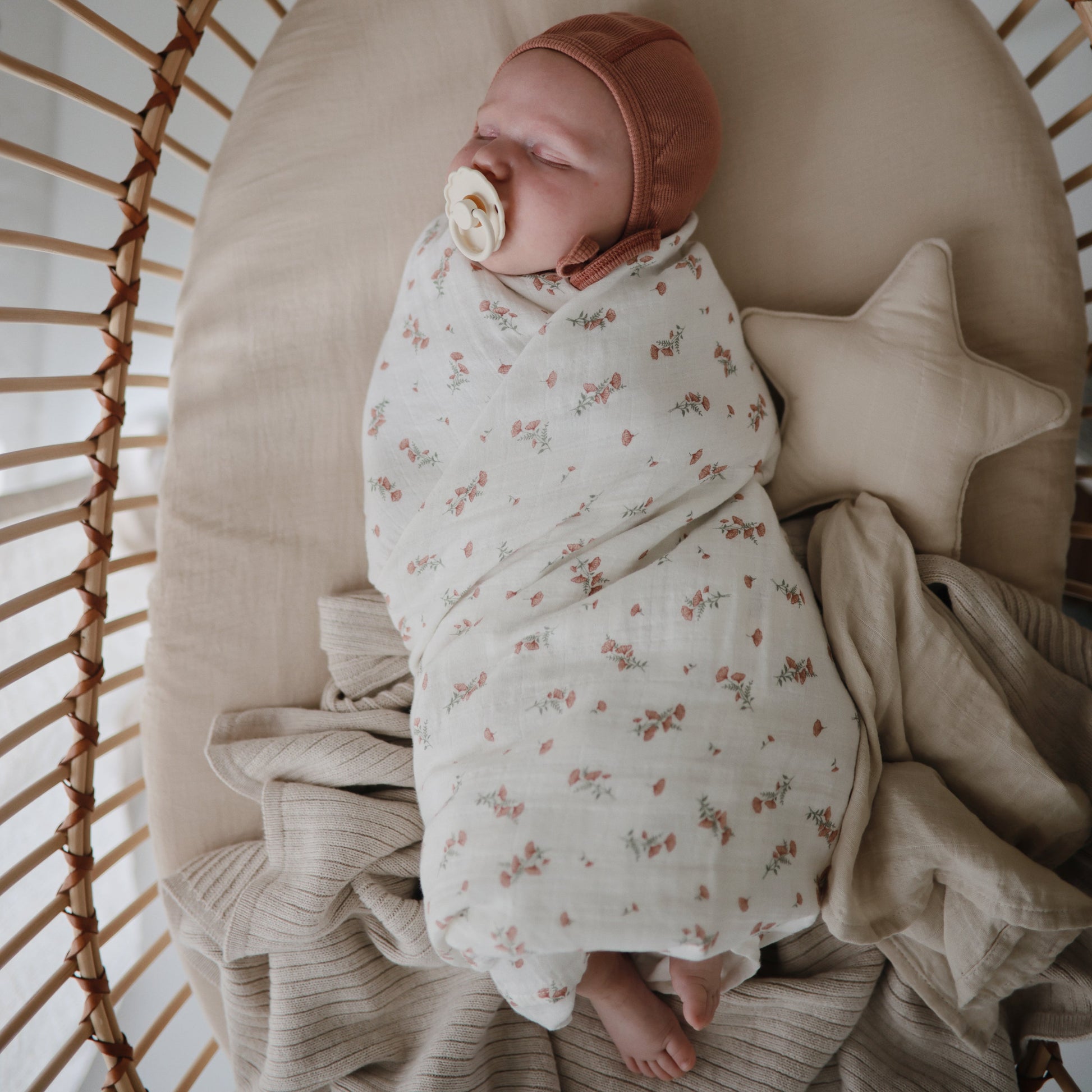 Organic Cotton Muslin Swaddle Blanket - Babies in Bloom