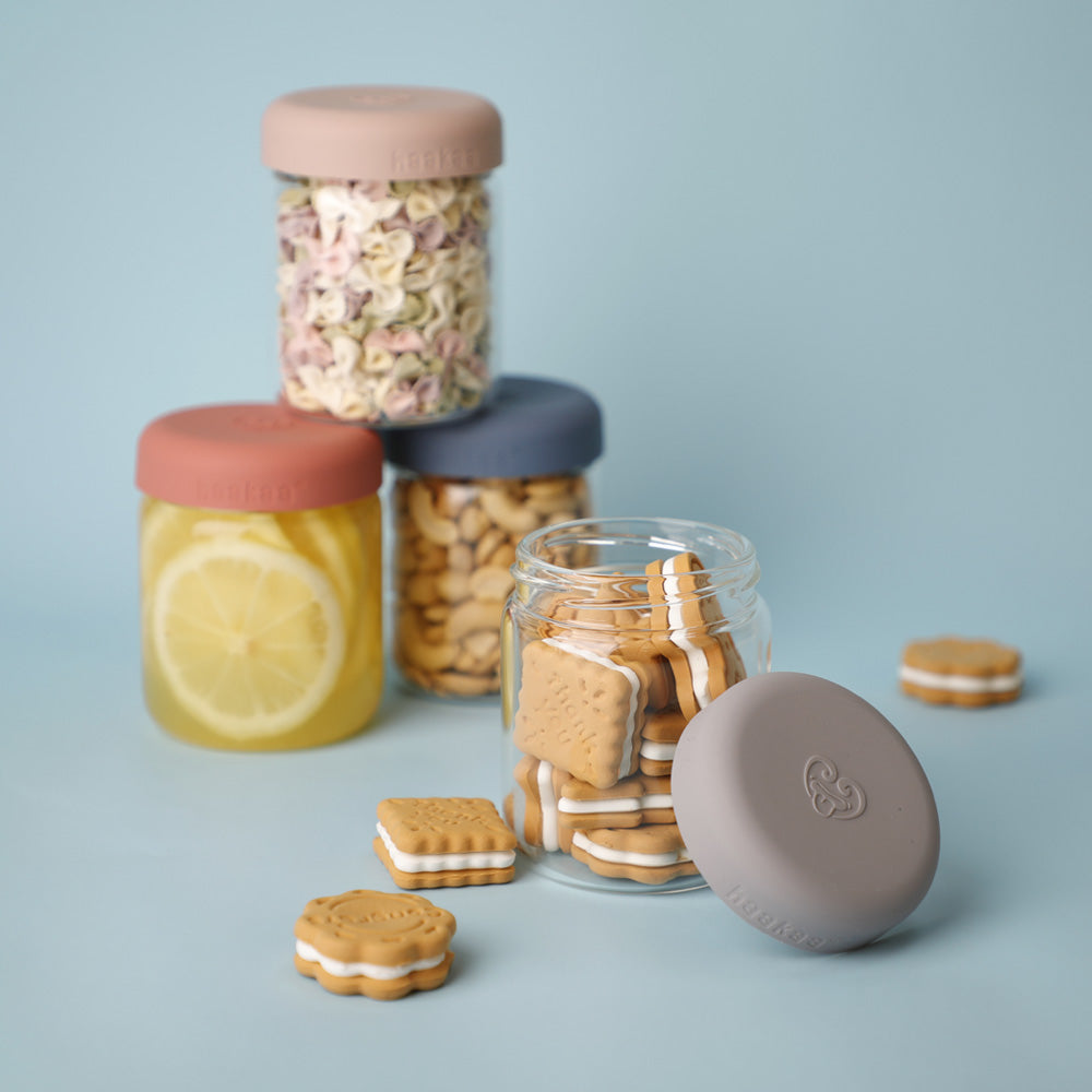 Haakaa Sealed Glass Storage Jar Set - 4 x 7 oz Glass Jars