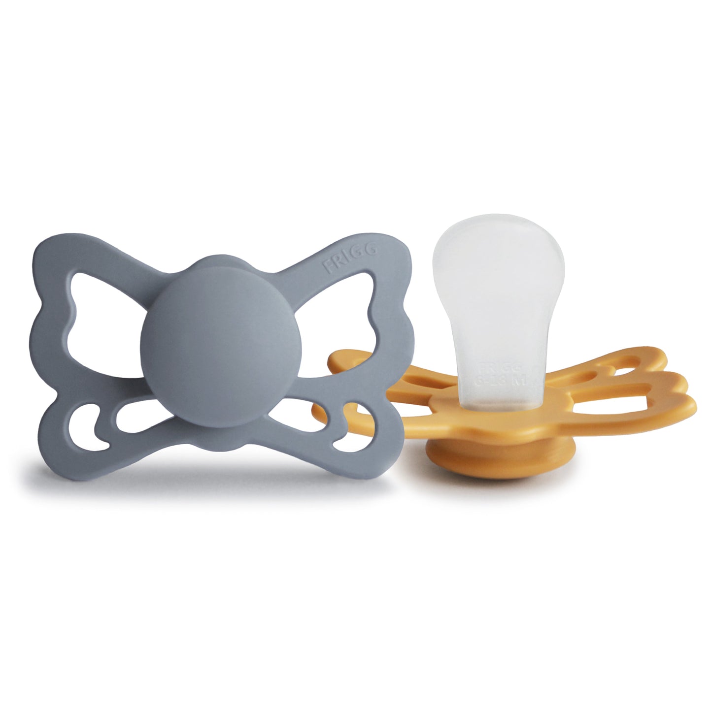 FRIGG Butterfly Anatomical Silicone Pacifier 2-Pack (6-18 Months) - Babies in Bloom