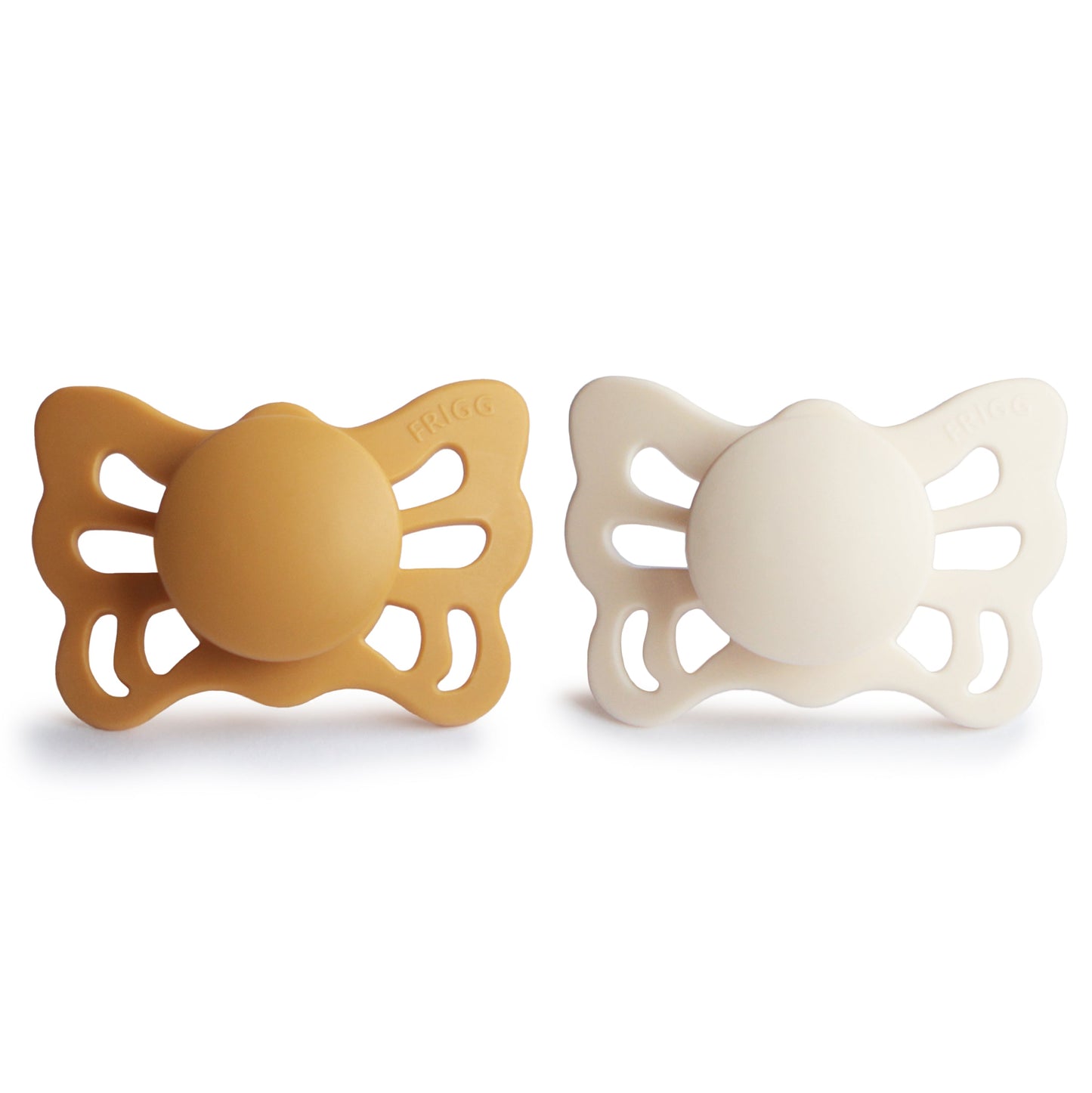 FRIGG Butterfly Anatomical Silicone Pacifier 2-Pack (0-6 Months) - Babies in Bloom