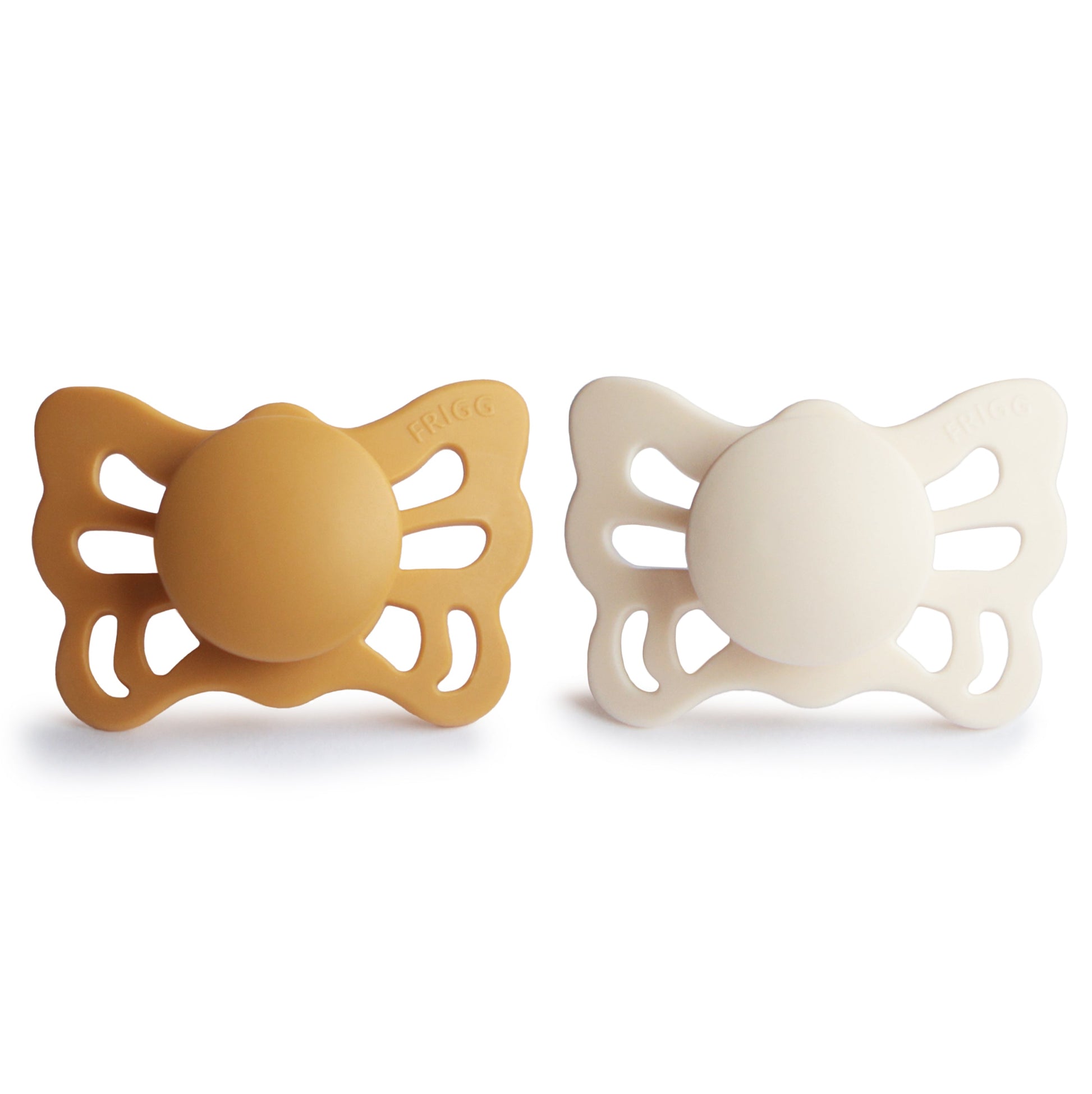 FRIGG Butterfly Anatomical Silicone Pacifier 2-Pack (0-6 Months) - Babies in Bloom