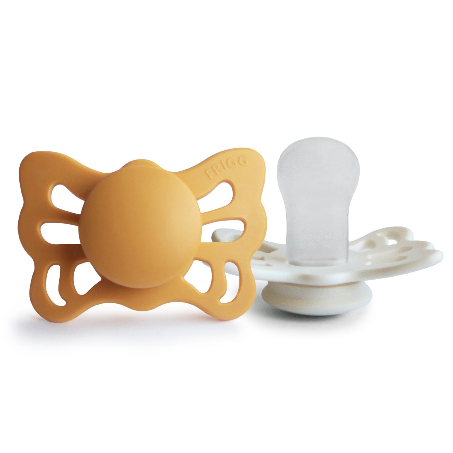 FRIGG Butterfly Anatomical Silicone Pacifier 2-Pack (0-6 Months) - Babies in Bloom