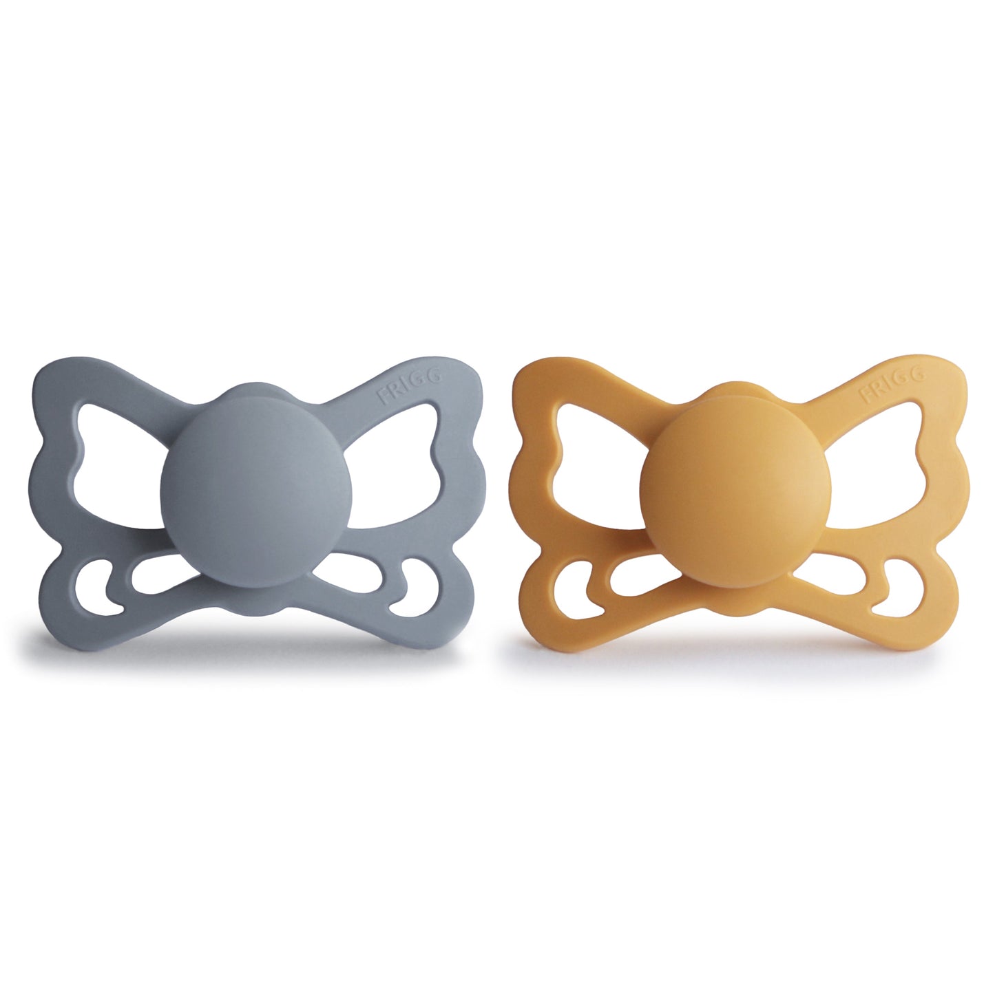 FRIGG Butterfly Anatomical Silicone Pacifier 2-Pack (6-18 Months) - Babies in Bloom
