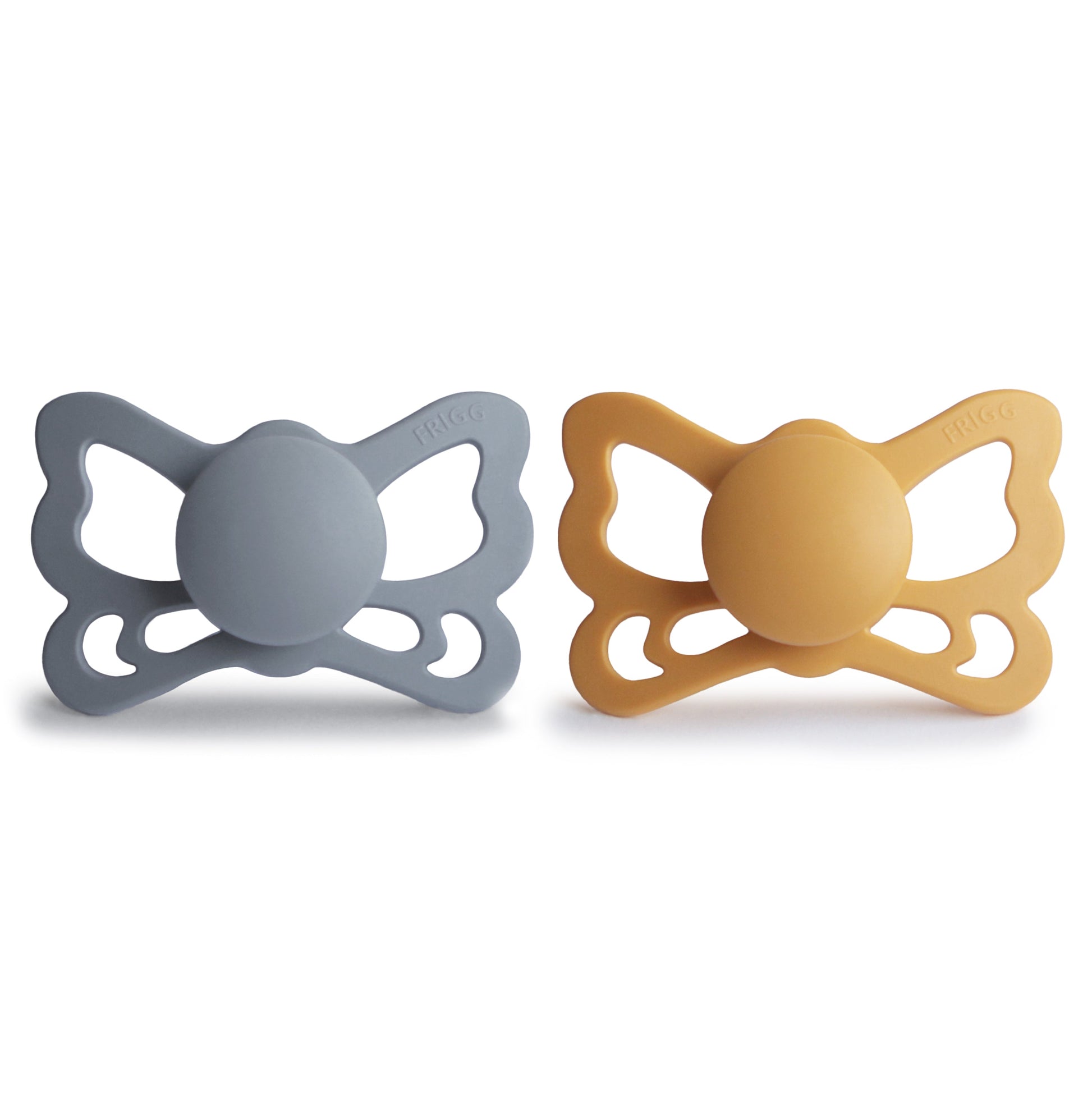 FRIGG Butterfly Anatomical Silicone Pacifier 2-Pack (6-18 Months) - Babies in Bloom