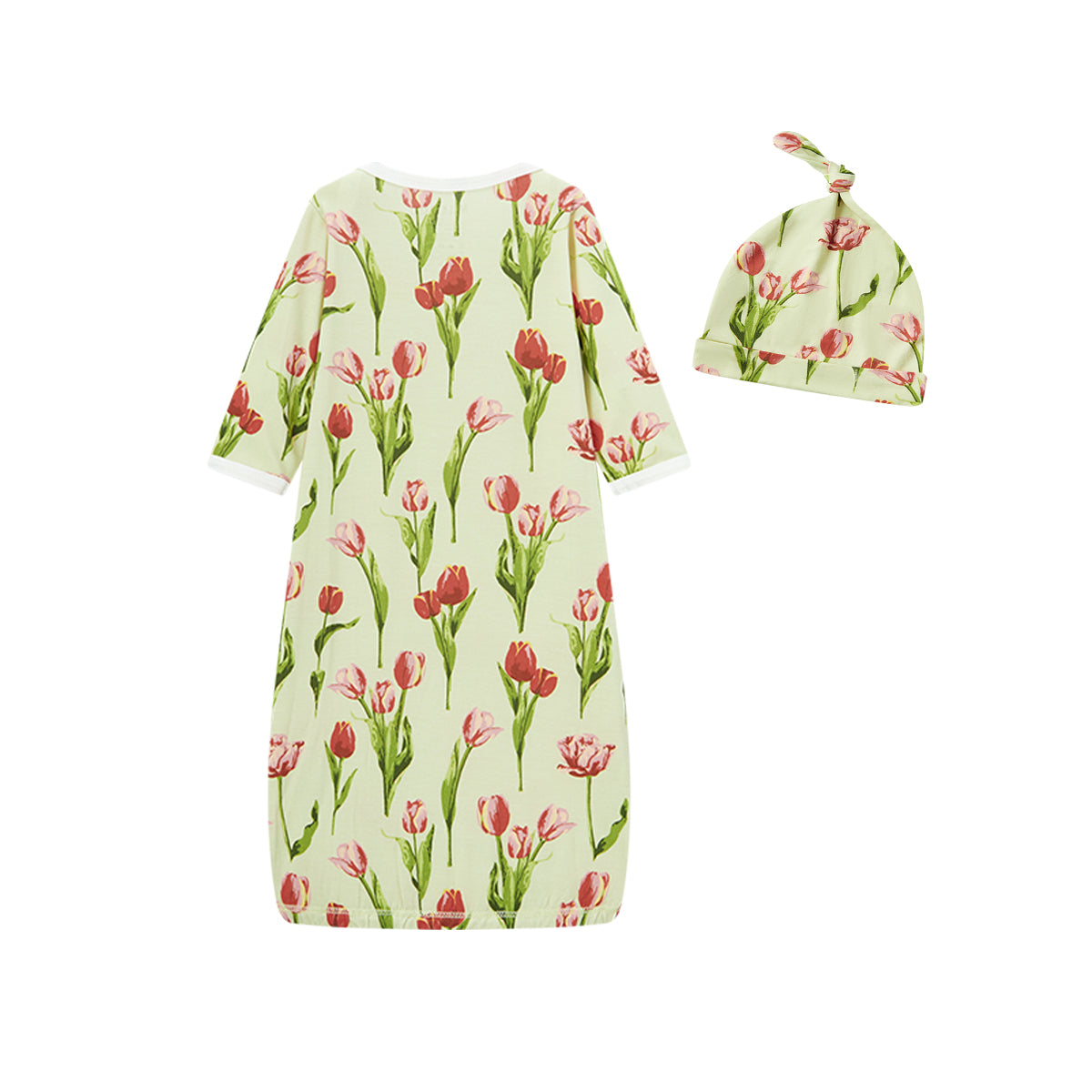 Tulip Luxe Stretch Newborn Gown & Hat Set