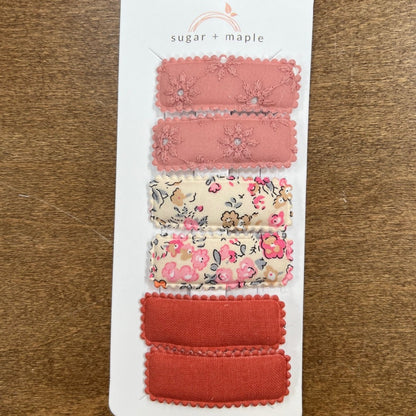 Sugar + Maple Fabric Snap Hair Clip Sets