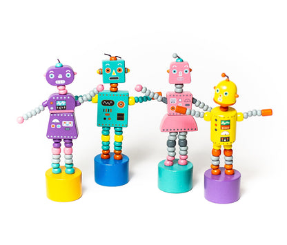 Retro Robot Push Puppets