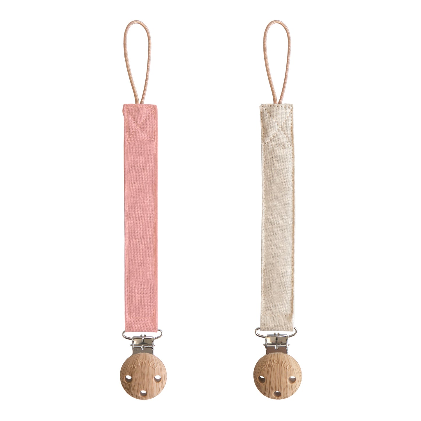 Linen Pacifier Clip 2-Pack - Babies in Bloom
