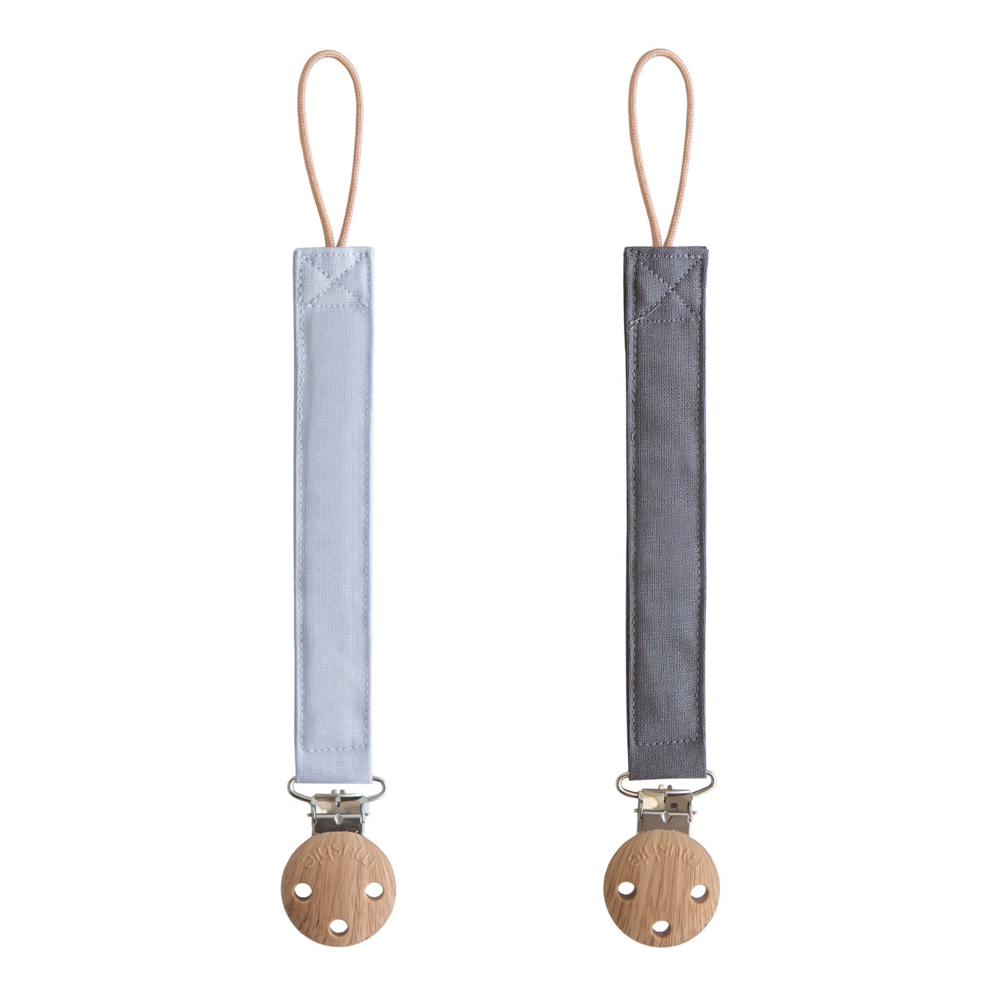 Linen Pacifier Clip 2-Pack - Babies in Bloom