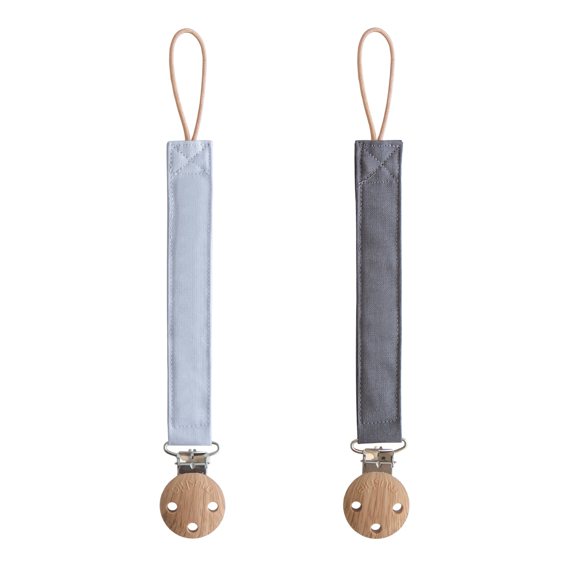 Linen Pacifier Clip 2-Pack - Babies in Bloom