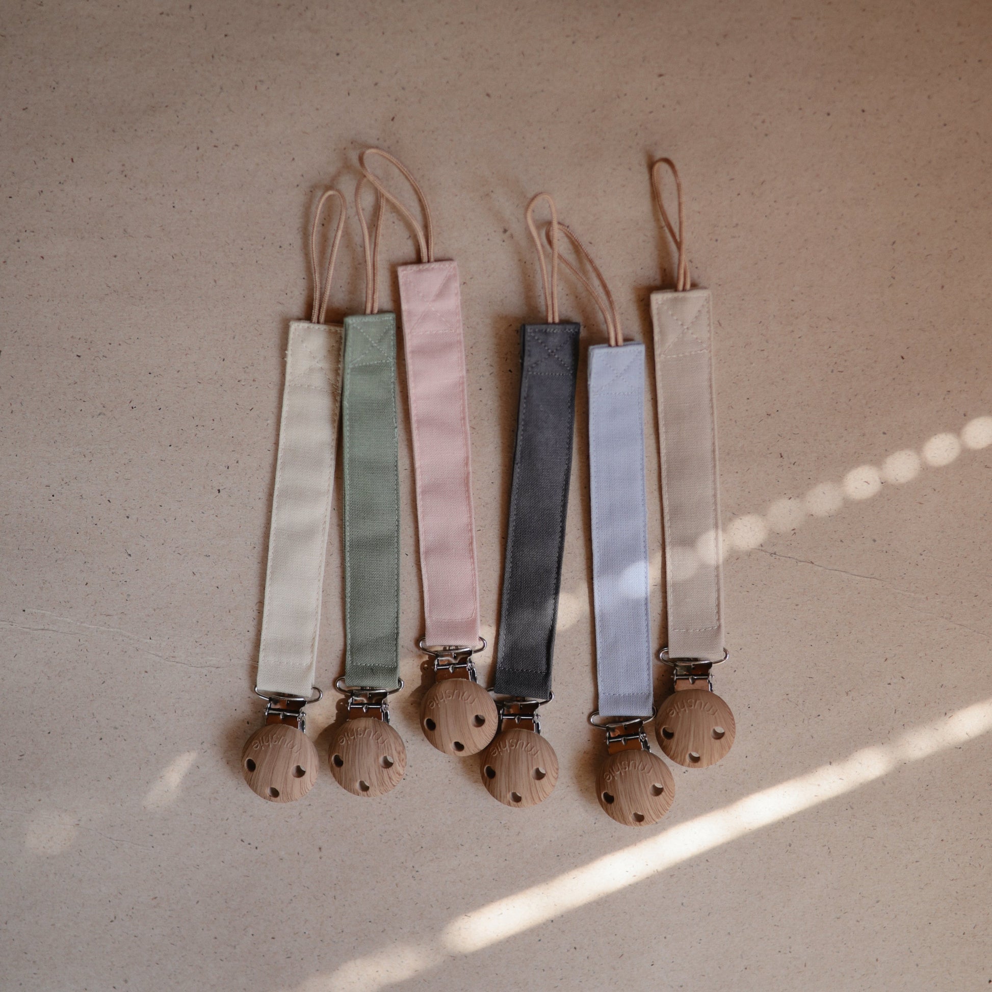 Linen Pacifier Clip 2-Pack - Babies in Bloom
