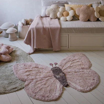 Washable Animal Cotton Rug Baby Butterfly