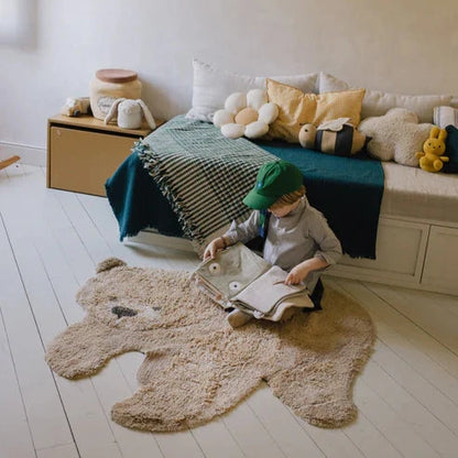 Washable Animal Cotton Rug Bear