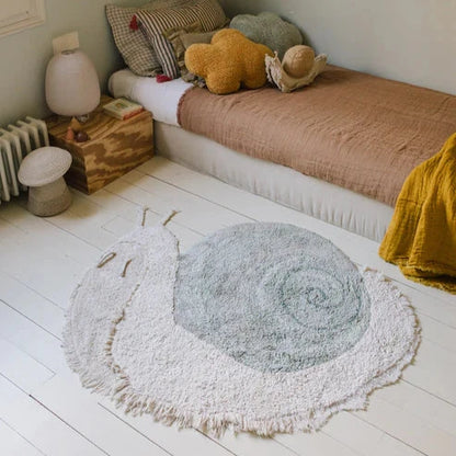 Washable Animal Cotton Rug Snail