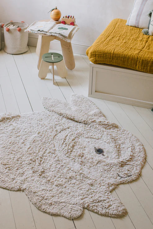 Washable Animal Cotton Rug Bunny