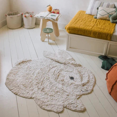 Washable Animal Cotton Rug Bunny