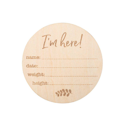 "I'm Here!" Birth Announcement Photo Disc