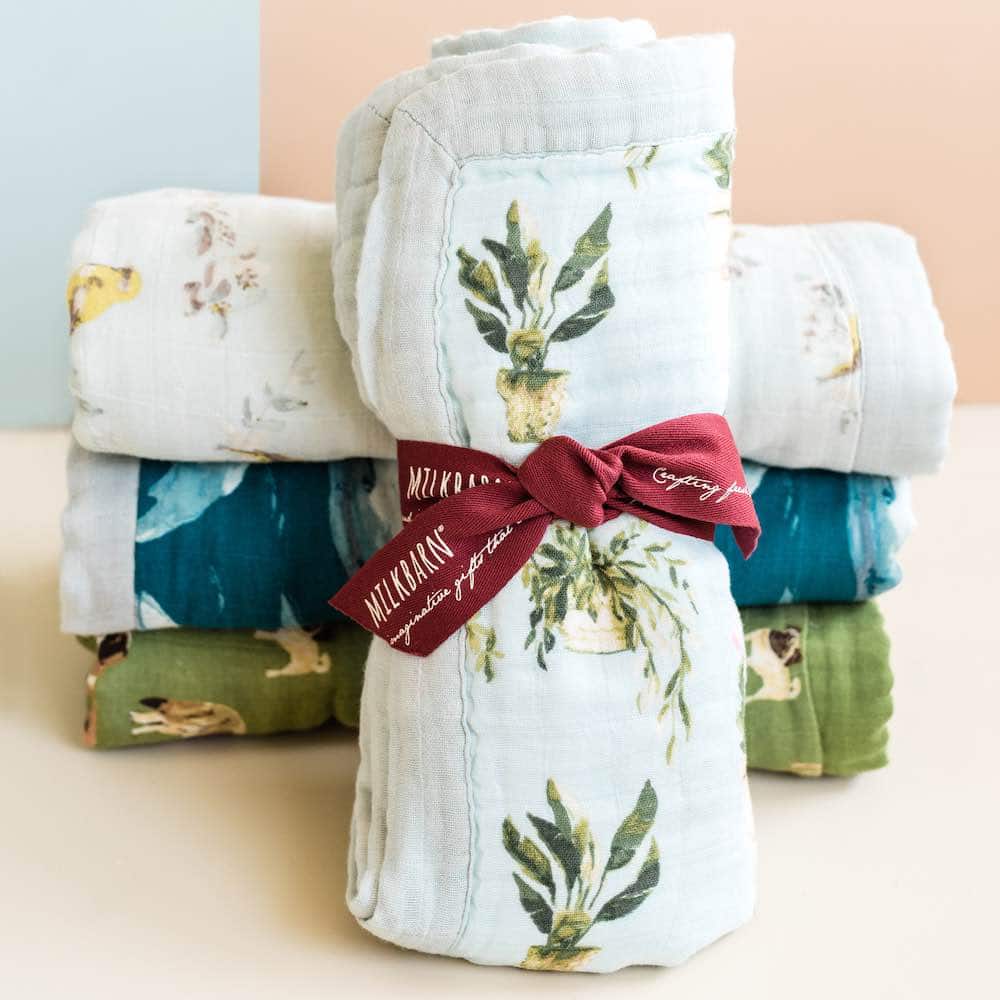 Butterfly Big Lovey Three-Layer Muslin Blanket