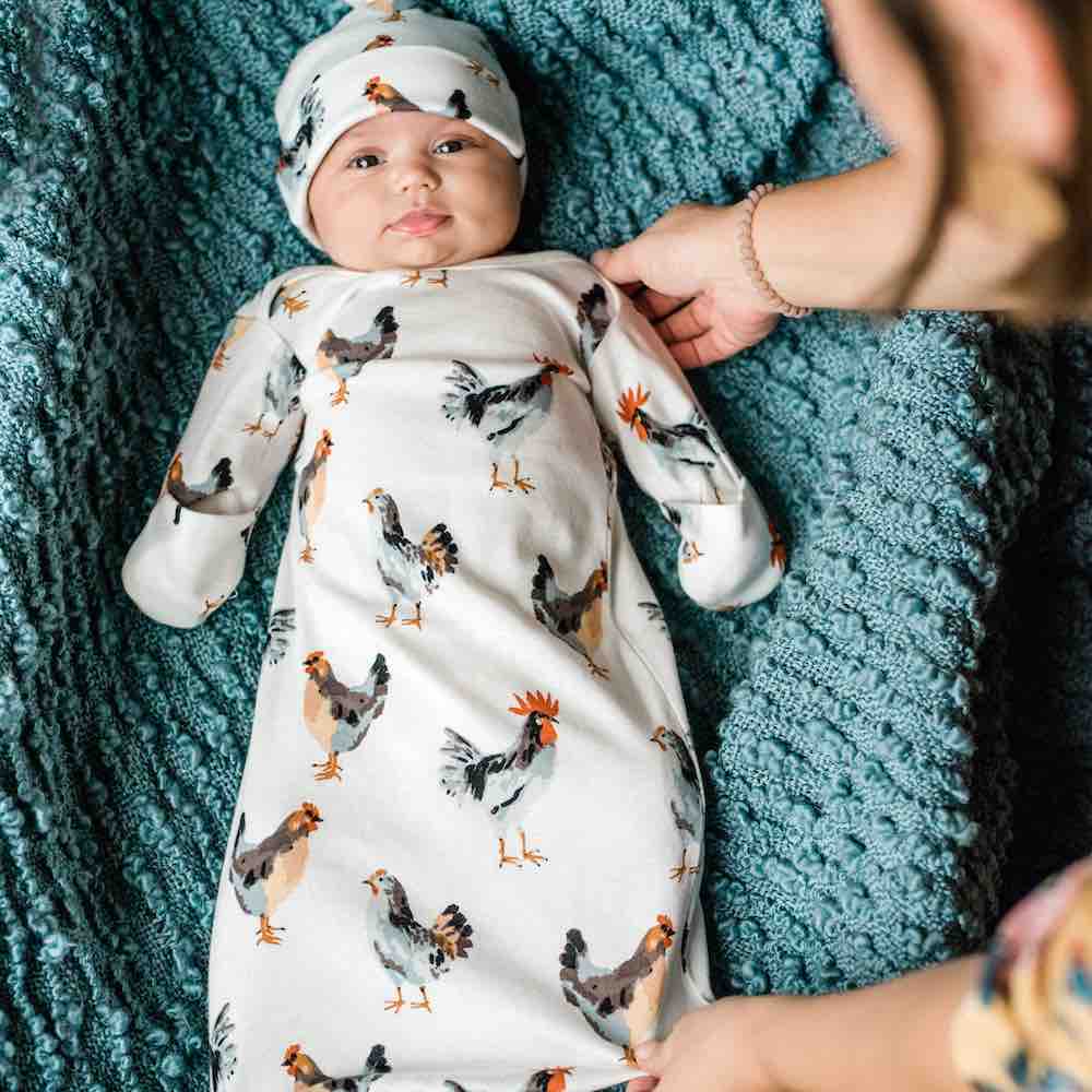 Alpaca Organic Cotton Newborn Gown & Hat Set