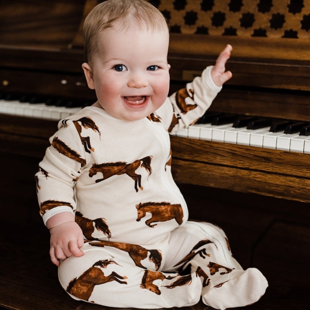 Toucan Cotton Stretch Zipper Footed Romper