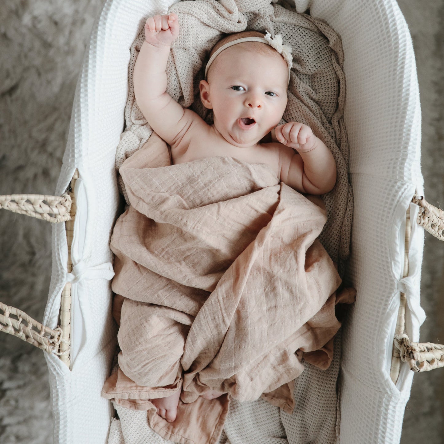 Organic Cotton Muslin Swaddle Blanket - Babies in Bloom