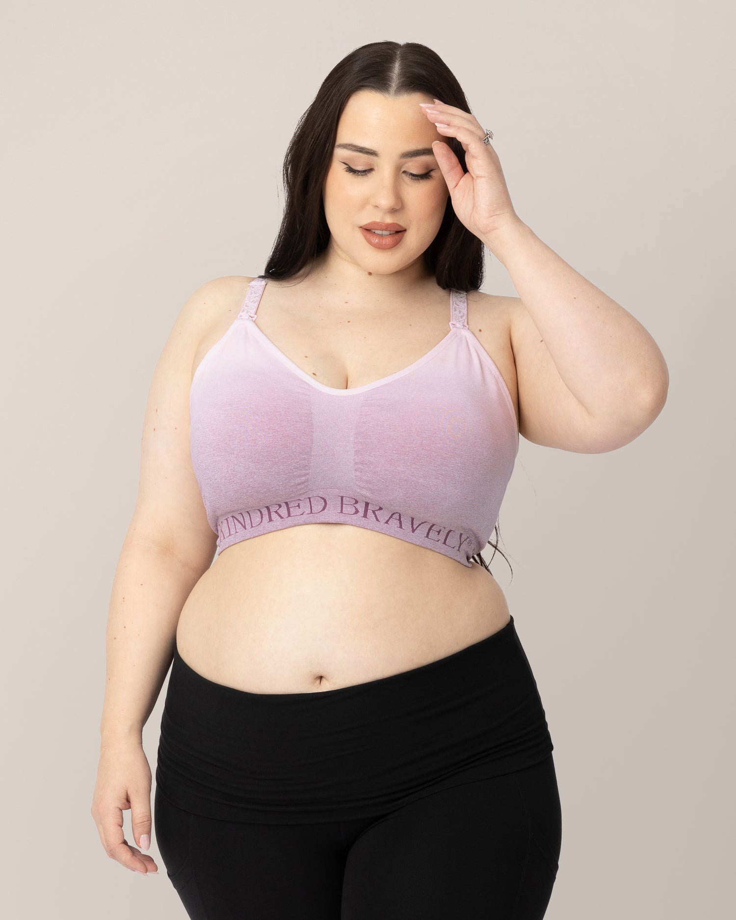 Sublime® Hands-Free Pumping & Nursing Sports Bra | Ombre Purple - Babies in Bloom