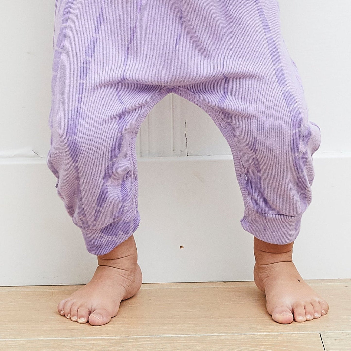 Ribbed Tie Dye Henley Romper