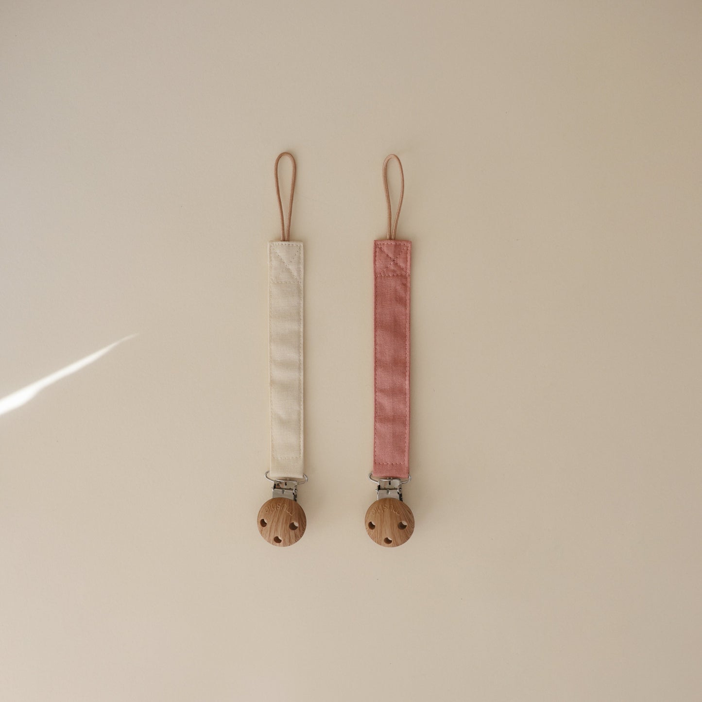 Linen Pacifier Clip 2-Pack - Babies in Bloom