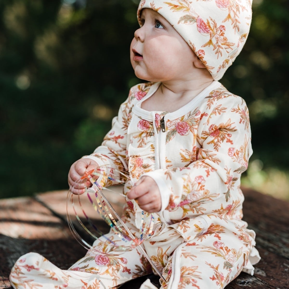 Tutu Elephant Bamboo Ruffle Zipper Footed Romper
