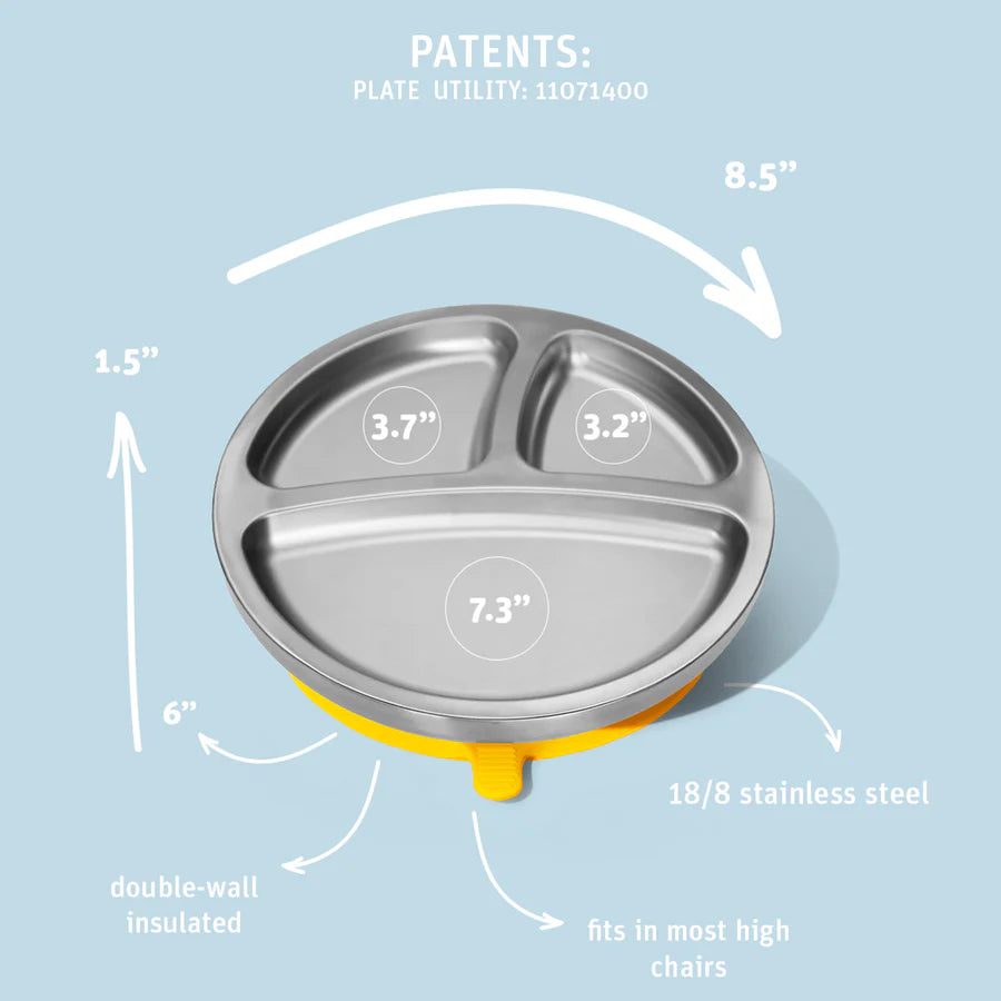 Avanchy Stainless Steel Suction Baby Plate