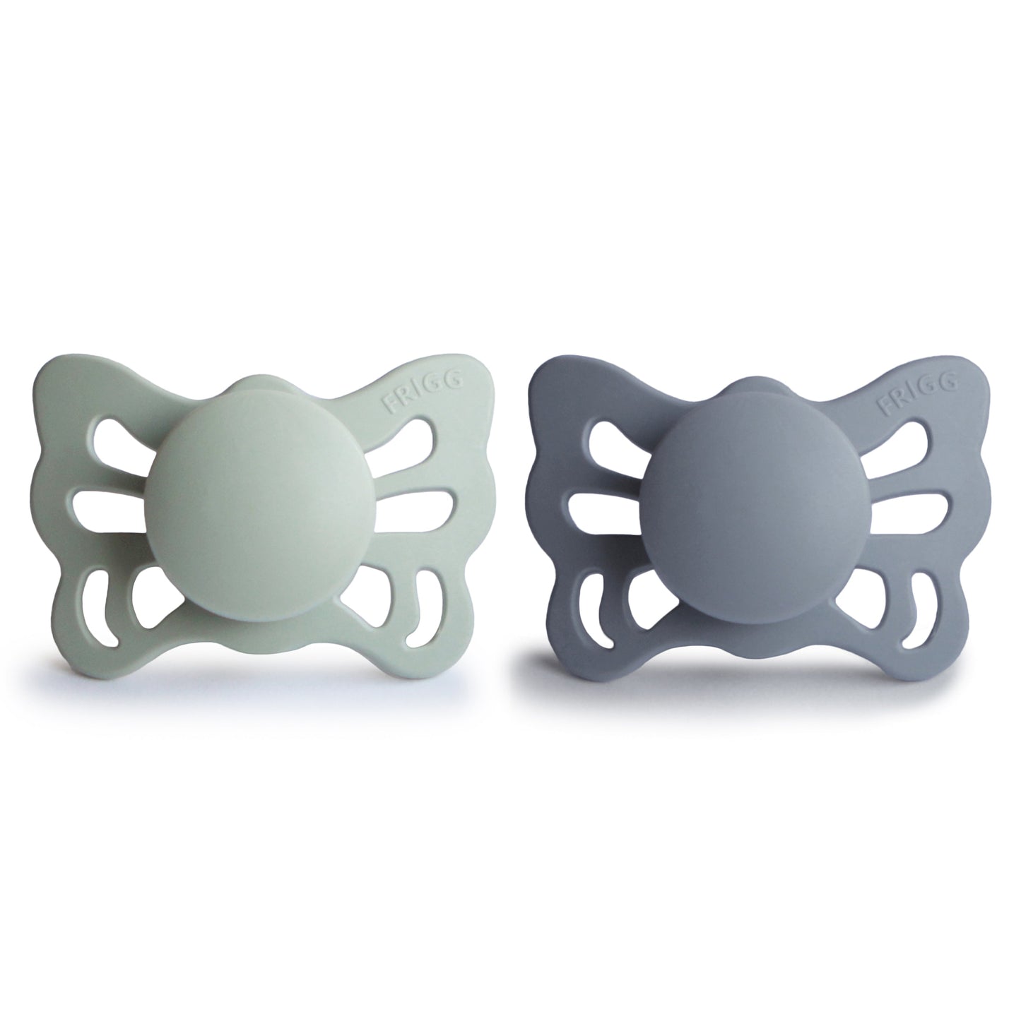 FRIGG Butterfly Anatomical Silicone Pacifier 2-Pack (0-6 Months) - Babies in Bloom