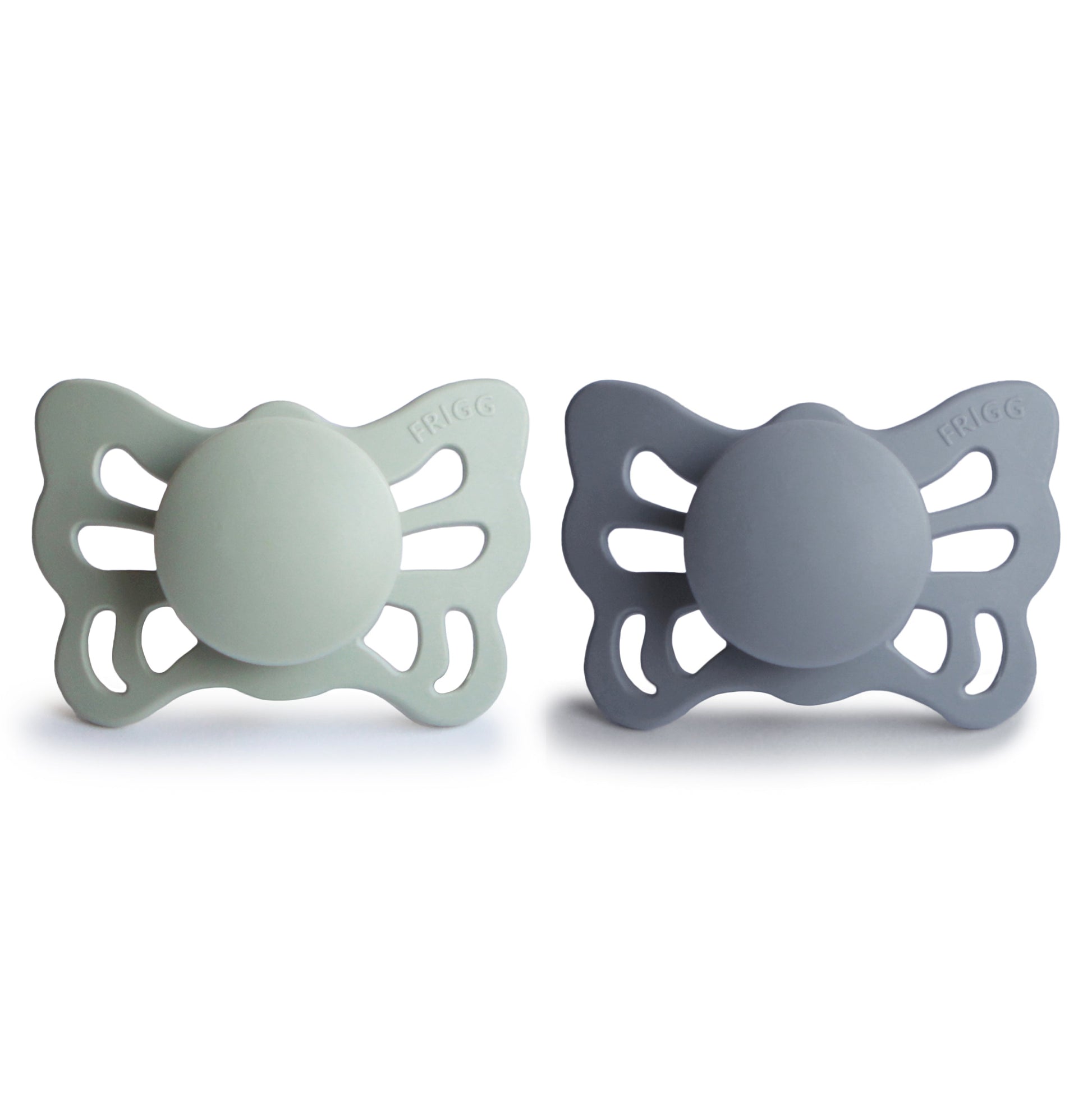 FRIGG Butterfly Anatomical Silicone Pacifier 2-Pack (0-6 Months) - Babies in Bloom