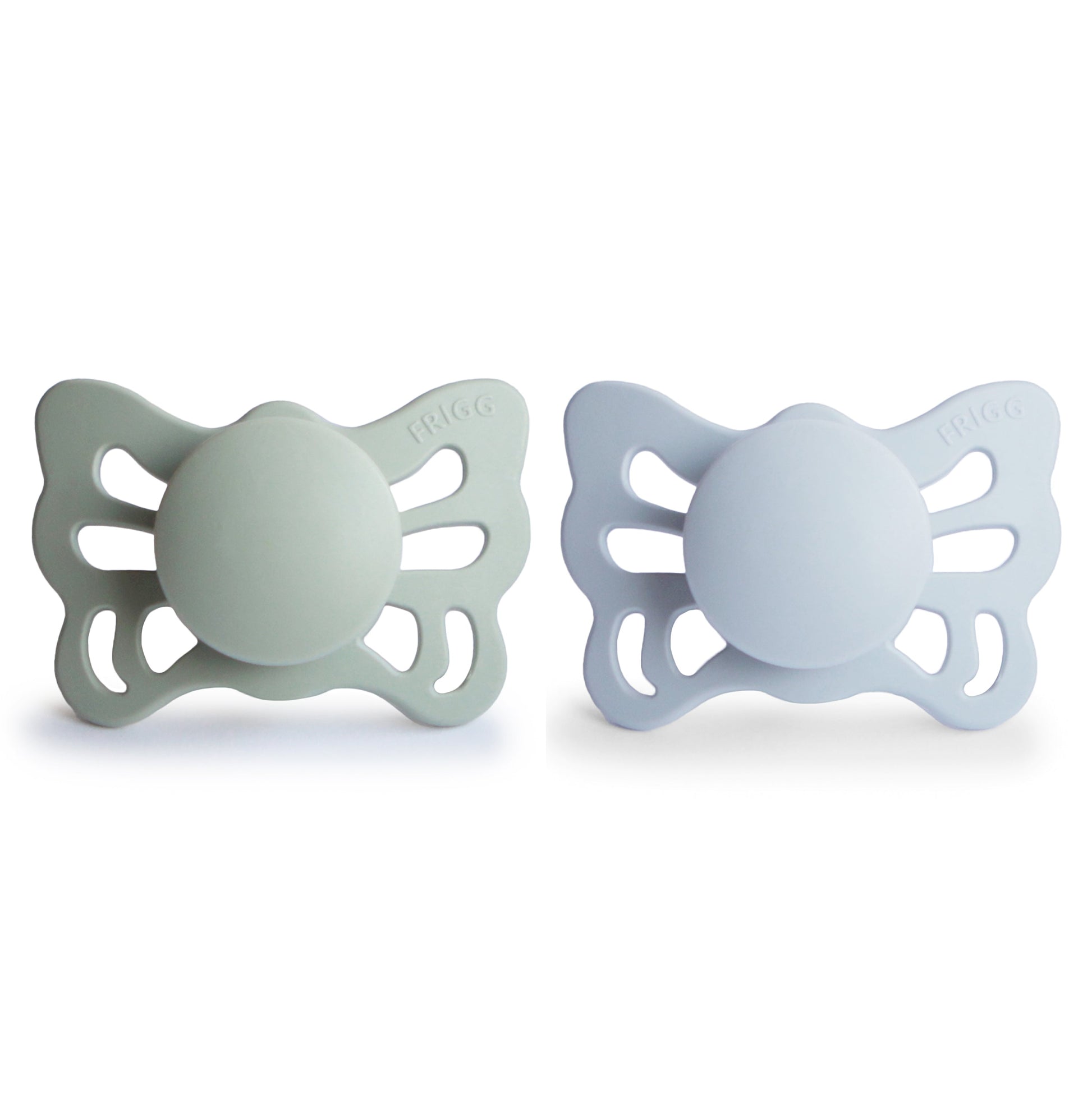 FRIGG Butterfly Anatomical Silicone Pacifier 2-Pack (0-6 Months) - Babies in Bloom