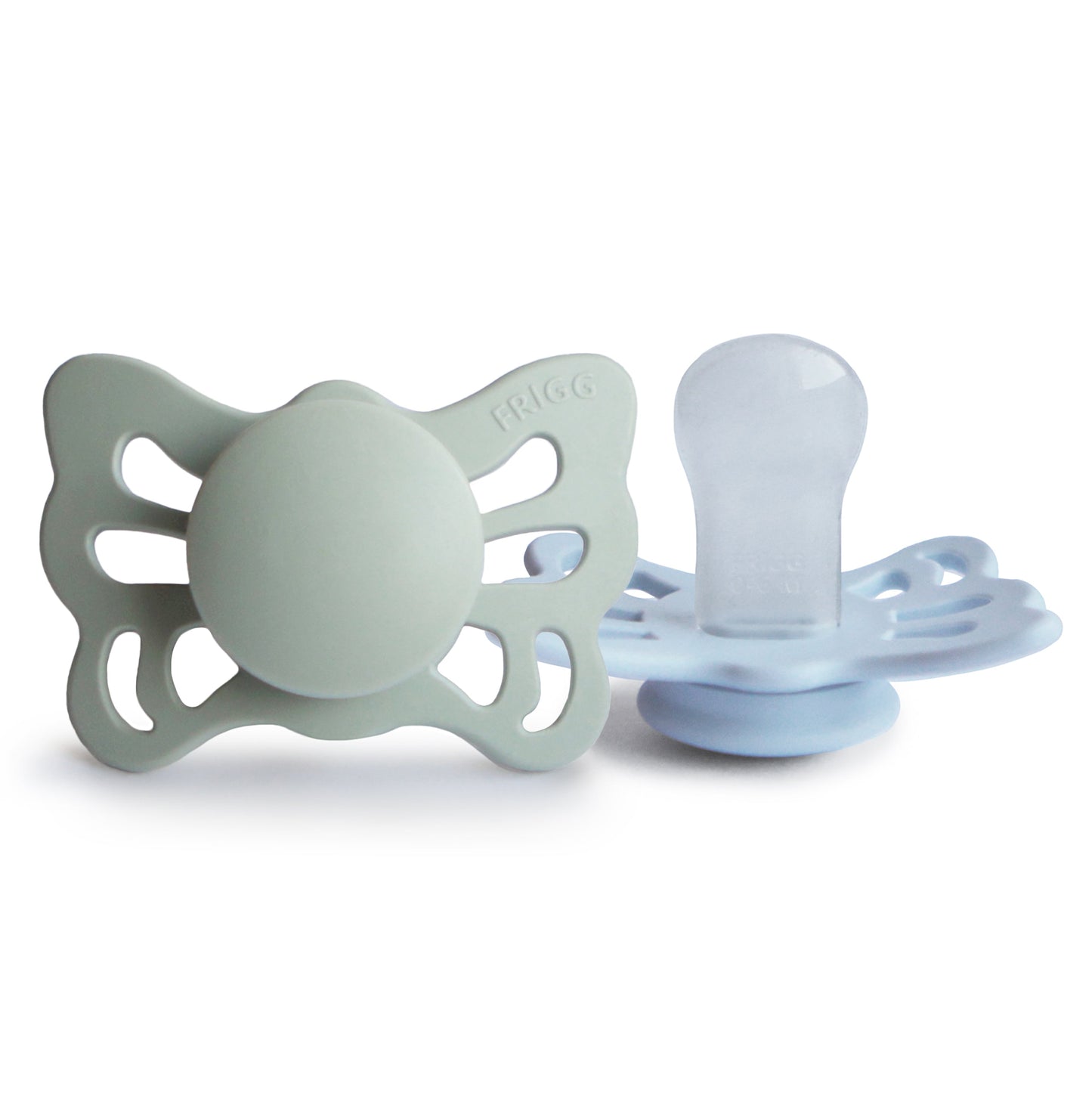 FRIGG Butterfly Anatomical Silicone Pacifier 2-Pack (0-6 Months) - Babies in Bloom