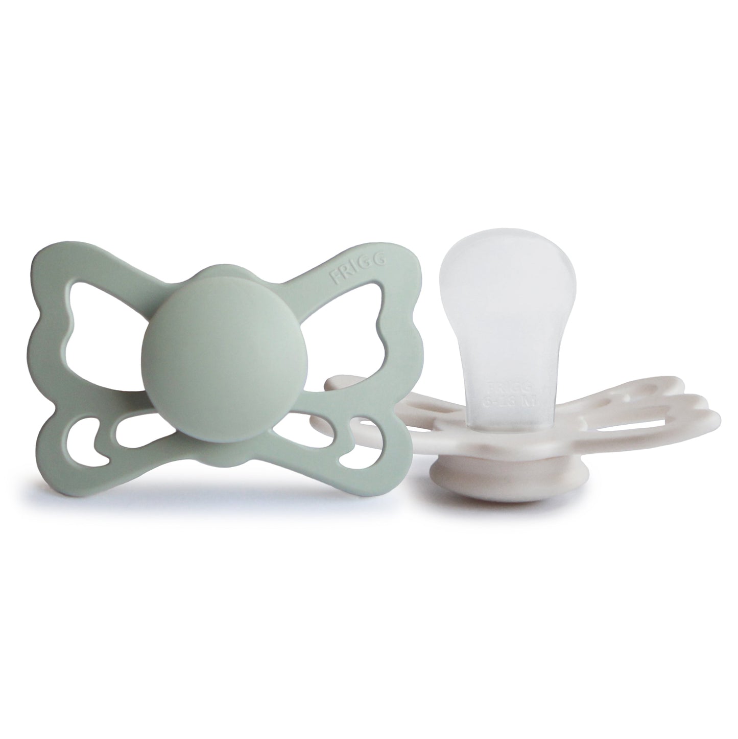 FRIGG Butterfly Anatomical Silicone Pacifier 2-Pack (6-18 Months) - Babies in Bloom