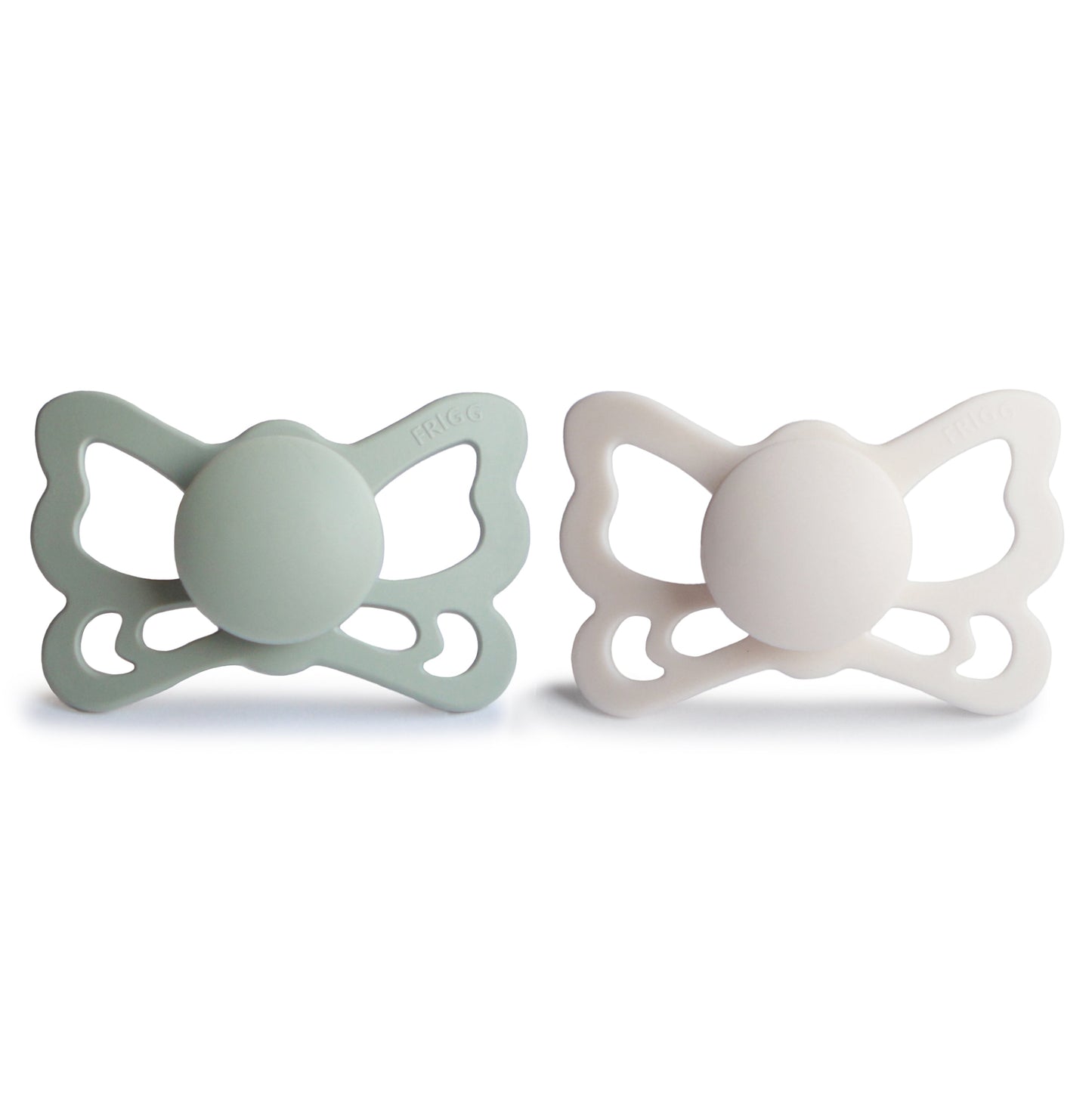 FRIGG Butterfly Anatomical Silicone Pacifier 2-Pack (6-18 Months) - Babies in Bloom