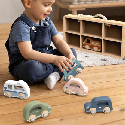 Speedy Monkey Car Display Case with 6 Vehicles