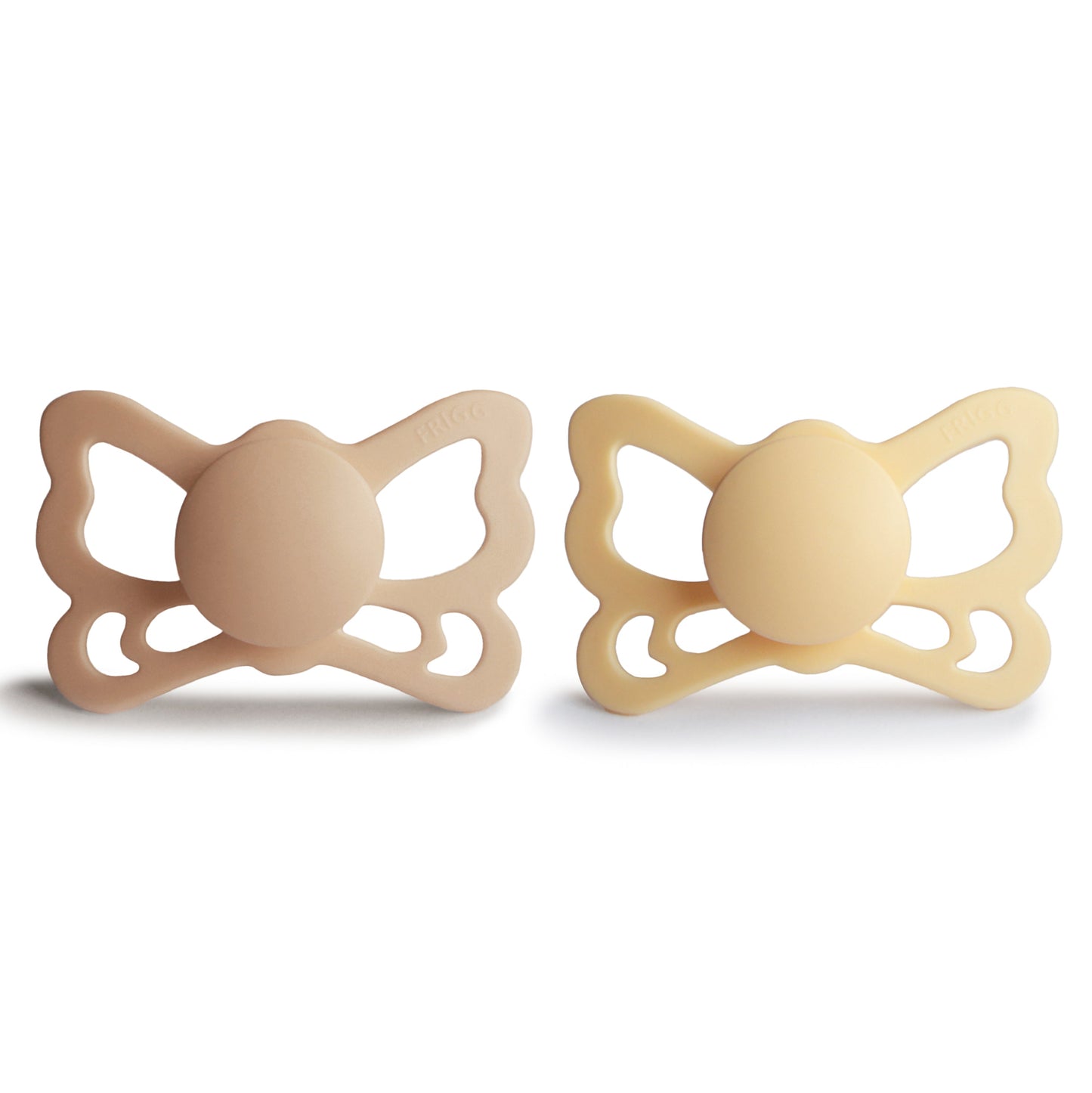 FRIGG Butterfly Anatomical Silicone Pacifier 2-Pack (6-18 Months) - Babies in Bloom