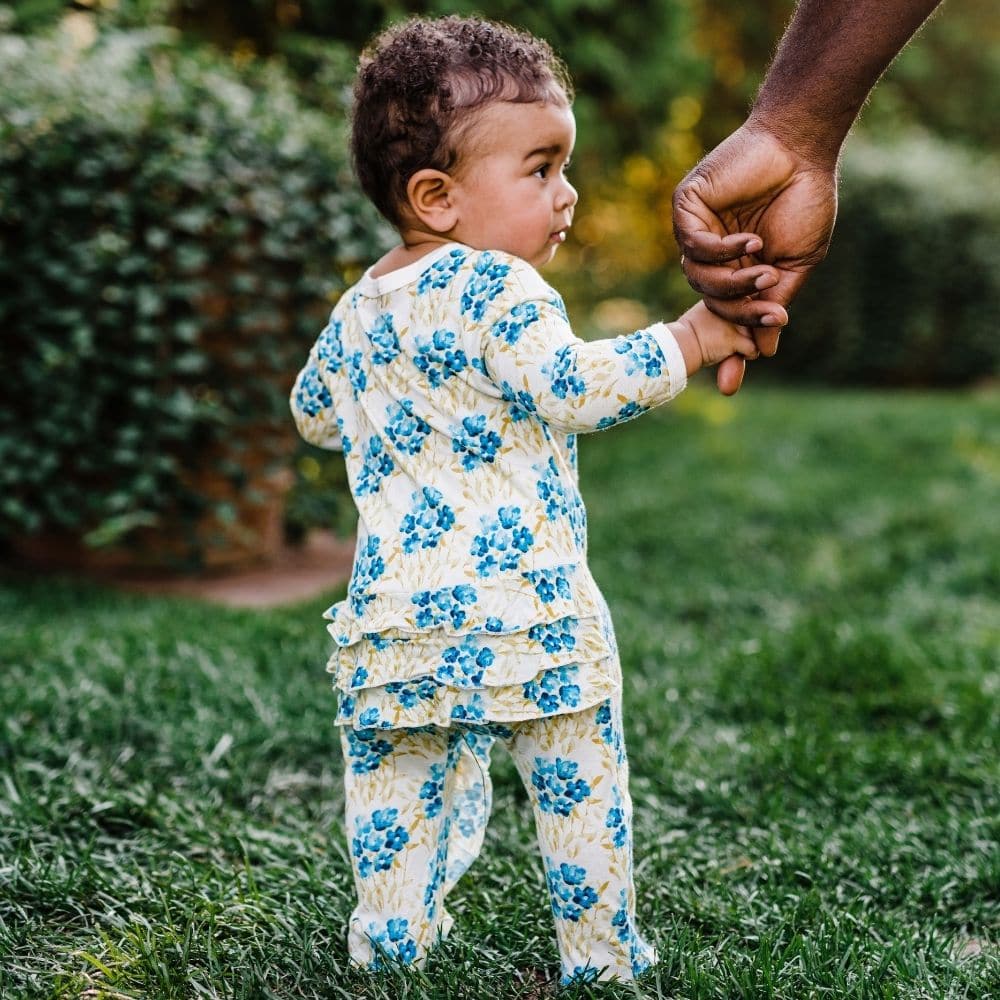 Toucan Cotton Stretch Ruffle Footed Romper