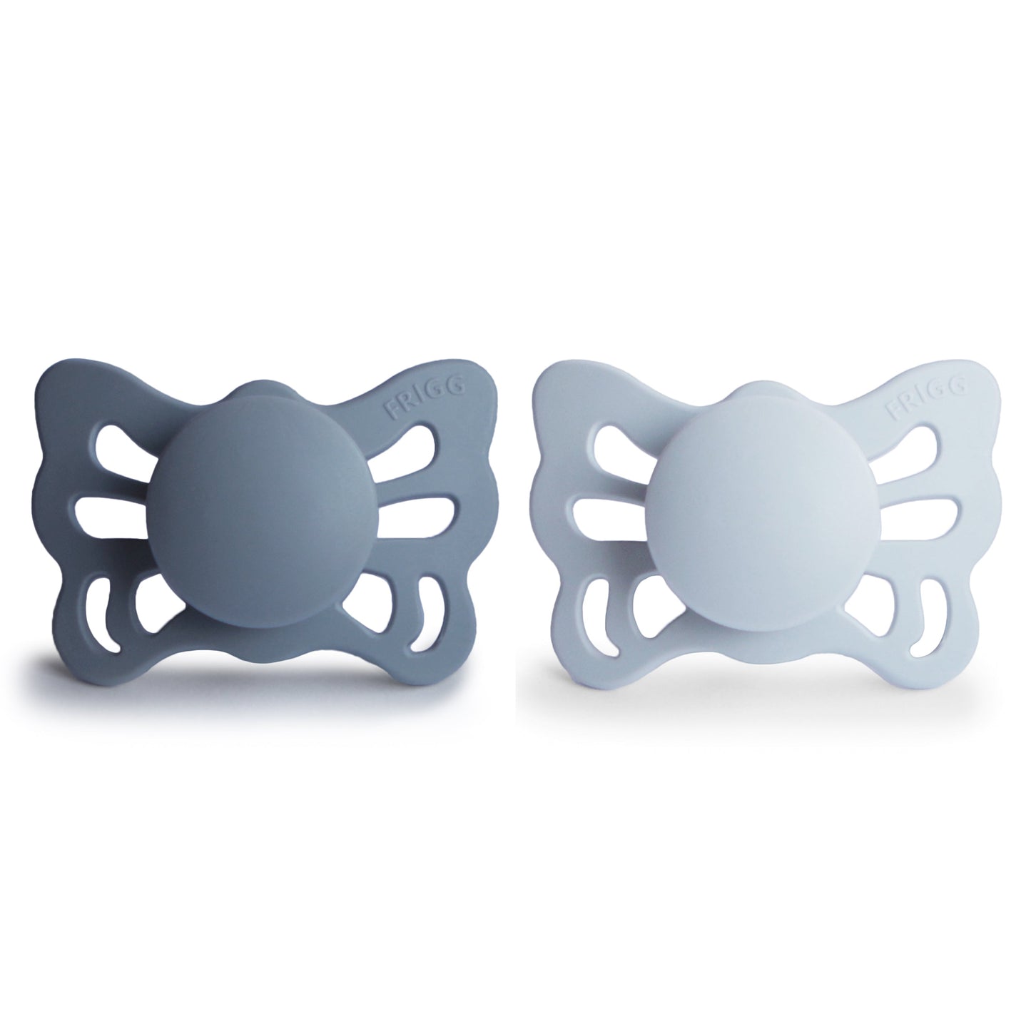 FRIGG Butterfly Anatomical Silicone Pacifier 2-Pack (0-6 Months) - Babies in Bloom