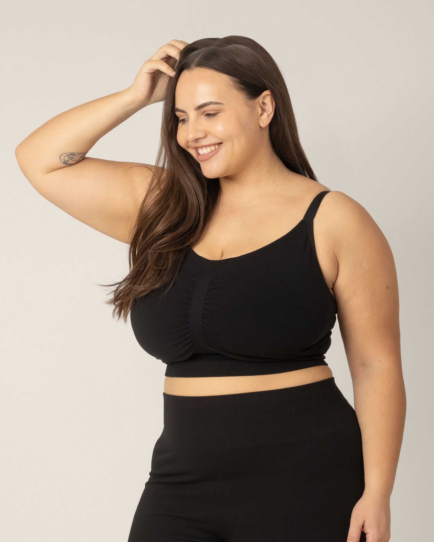 Sublime® Bamboo Hands-Free Pumping Lounge & Sleep Bra | Black - Babies in Bloom