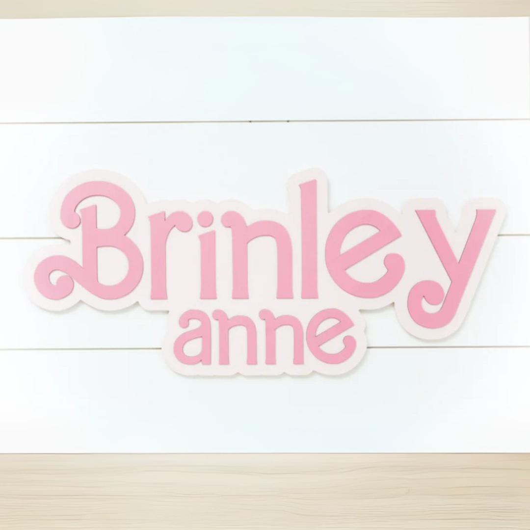 Sugar + Maple Personalized Bubble Wood Name Sign | Doll