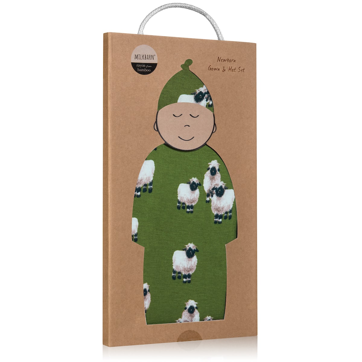 Valais Sheep Bamboo Newborn Gown & Hat Set