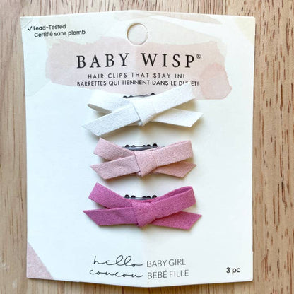 Baby Wisp Faux Suede Mini Wisp Clip Hair Bows