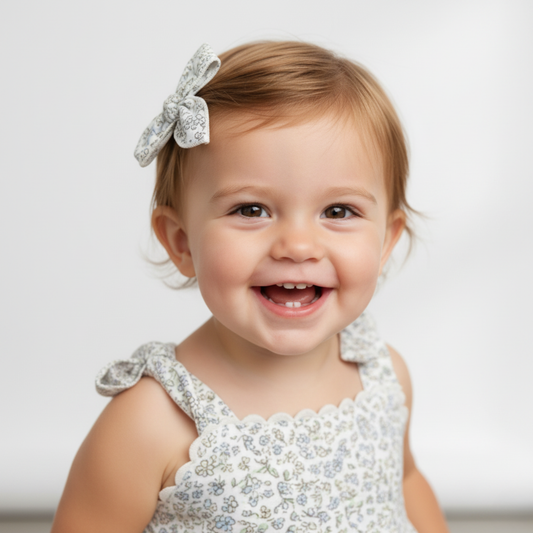 Organic Hair Bow Clip - Tulle Floral