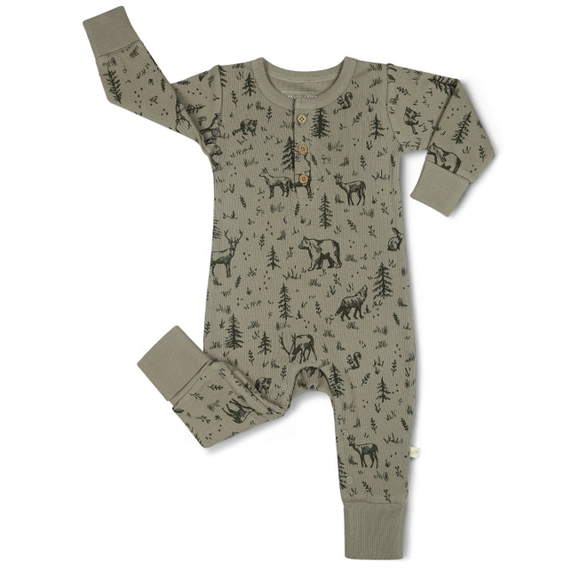 Makemake Organics Long Sleeve Button Romper